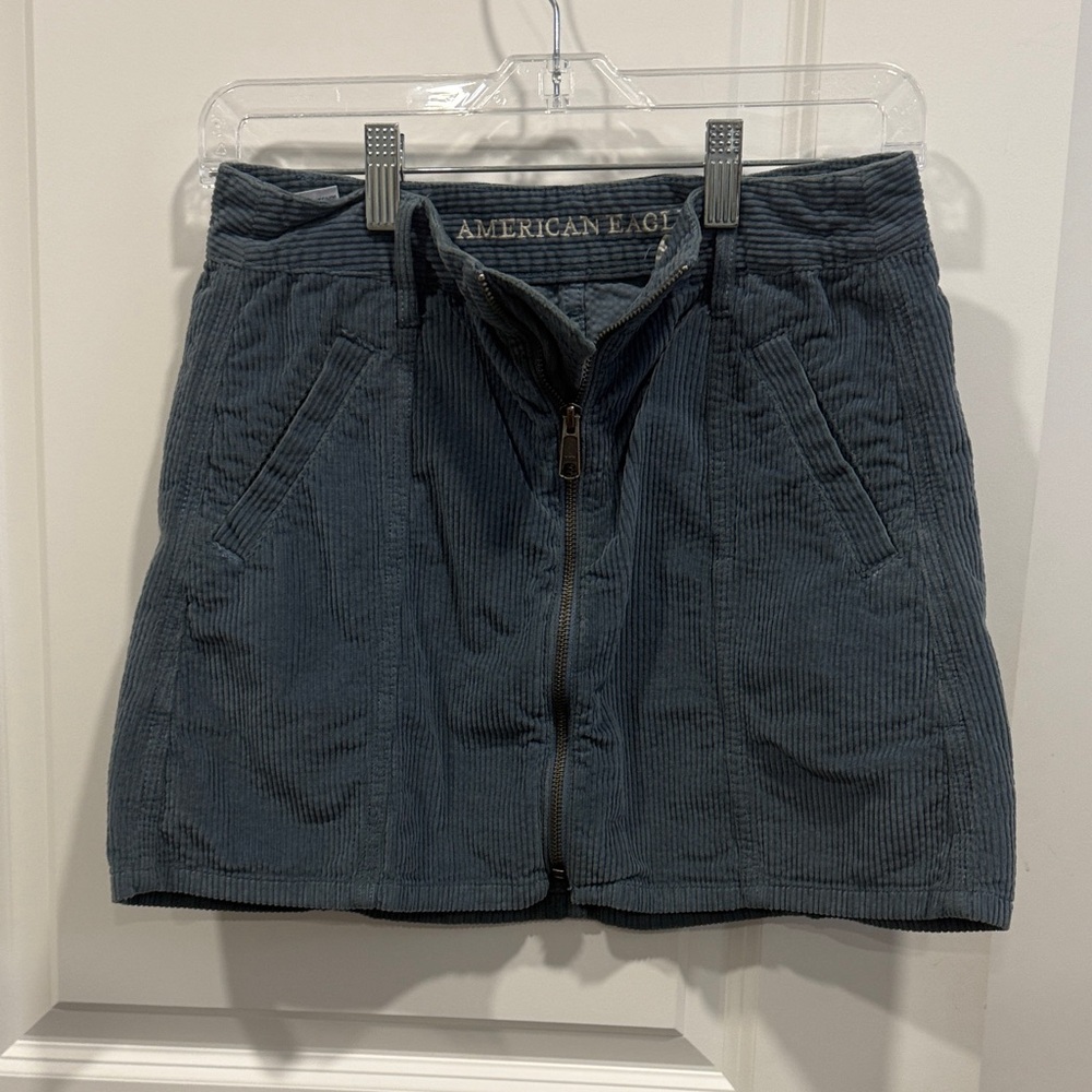 American Eagle Outfitters Blue Corduroy Mini Skirt